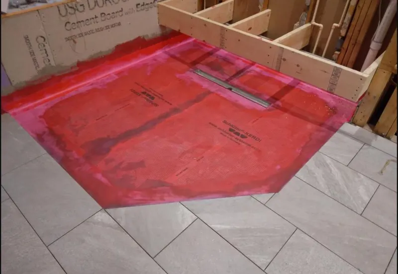 Shower waterproofing membrane before tile