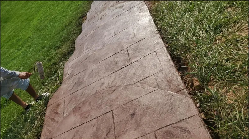 Stamped concrete walkway — sealing